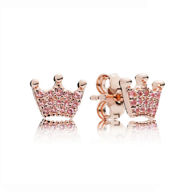 S925 Sterling Silver Crown Earrings for Women