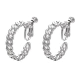 Minimalist Braided Chain Clip Earrings