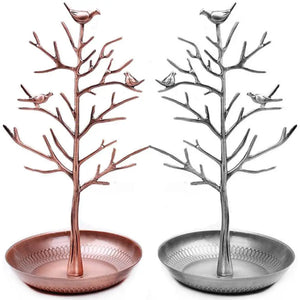 Vintage Bird Tree Stand Jewelry Earrings Necklace Ring Show Rack Holder Display