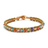 Crystal Temperament Wax Rope Braided Anklet