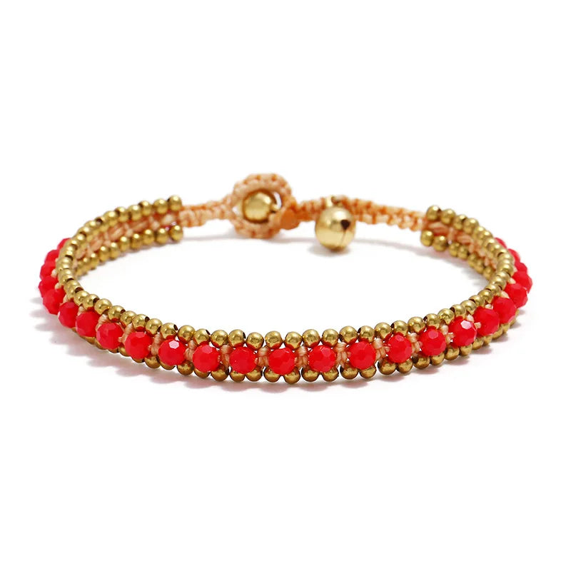 Crystal Temperament Wax Rope Braided Anklet