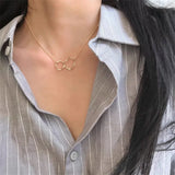 Women Double Circular Ring Pendant Necklace