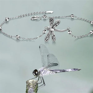 Women Ins Butterfly Pendant Beads Chain Anklet