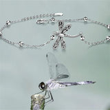 Women Ins Butterfly Pendant Beads Chain Anklet