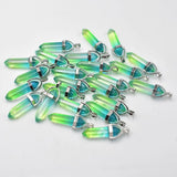 Colorful Glass Pillar Charm Pendants for Jewelry Making