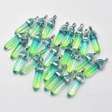 Colorful Glass Pillar Charm Pendants for Jewelry Making