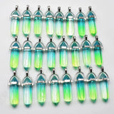 Colorful Glass Pillar Charm Pendants for Jewelry Making