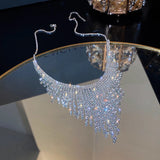Crystal Tassel Pendant Necklace for Women Hyperbole Style Jewelry