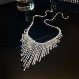 Crystal Tassel Pendant Necklace for Women Hyperbole Style Jewelry