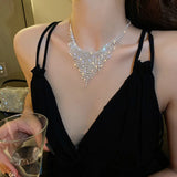 Crystal Tassel Pendant Necklace for Women Hyperbole Style Jewelry