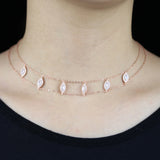 925 Silver Clear Cz Two Chain Chokers Collier Bijoux Necklace