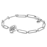 925 Silver Heart Infinity Clasp Snake Chain Bracelet