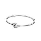 925 Silver Heart Infinity Clasp Snake Chain Bracelet