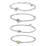 925 Silver Heart Infinity Clasp Snake Chain Bracelet