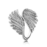 925 Sterling Silver Pave Bead Open Rings For Women DIY Jewelry