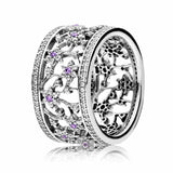 925 Sterling Silver Pave Bead Open Rings For Women DIY Jewelry