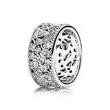925 Sterling Silver Pave Bead Open Rings For Women DIY Jewelry