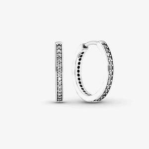925 Sterling Silver Sparkle Logo Earrings For Women DIY Jewelry