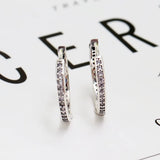 925 Sterling Silver Sparkle Logo Earrings For Women DIY Jewelry
