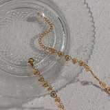 French Small Hollow Heart Choker Necklace Delicate Sweet Girl's Stainless Steel