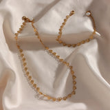 French Small Hollow Heart Choker Necklace Delicate Sweet Girl's Stainless Steel