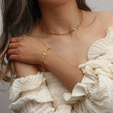 French Small Hollow Heart Choker Necklace Delicate Sweet Girl's Stainless Steel