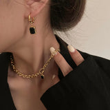 French Retro Zircon Earrings For Woman