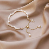 Small Fresh Butterfly Pendant Bracelet with Rhinestones