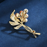 Freshwater Pearl Bouquet Brooch Pin Wedding Jewelry Christmas Broche