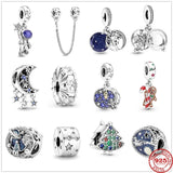 Galaxy Astronaut Cookie Christmas Tree Charm Silver 925 Bracelet DIY Jewelry