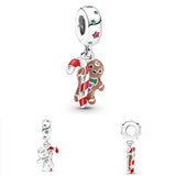 Galaxy Astronaut Cookie Christmas Tree Charm Silver 925 Bracelet DIY Jewelry