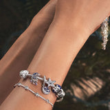 Galaxy Astronaut Cookie Christmas Tree Charm Silver 925 Bracelet DIY Jewelry