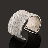 Silver Charm Bracelet Bangle Wide Opening Jewelry for Women