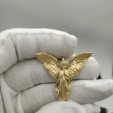 Golden Guardian Angel Necklace Pendant Retro Style Wing Jewelry