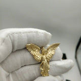 Golden Guardian Angel Necklace Pendant Retro Style Wing Jewelry