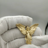 Golden Guardian Angel Necklace Pendant Retro Style Wing Jewelry