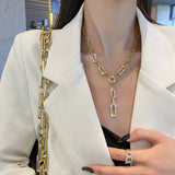 Goth Pendant Necklaces Punk Thick Chain Charm Necklace For Women Accessories