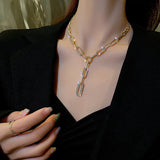 Goth Pendant Necklaces Punk Thick Chain Charm Necklace For Women Accessories