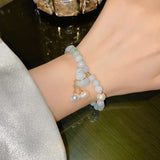 Gourd Pendant Chalcedony Beaded Bracelet for Women YBR529