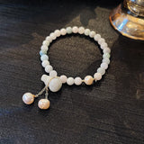Gourd Pendant Chalcedony Beaded Bracelet for Women YBR529