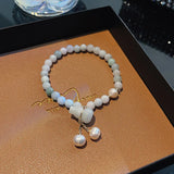 Gourd Pendant Chalcedony Beaded Bracelet for Women YBR529