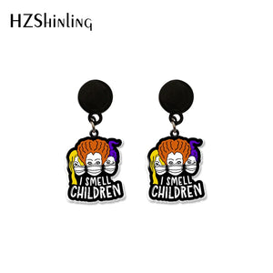 Hocus Pocus Bad Witch Epoxy Dangle Earrings