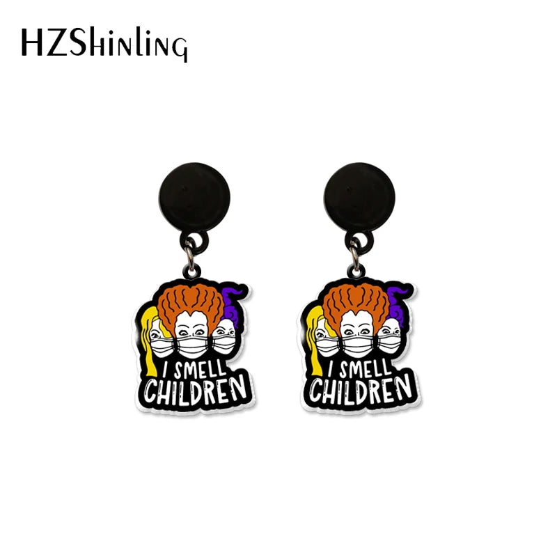 Hocus Pocus Bad Witch Epoxy Dangle Earrings