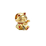 925 Year Series Lucky Cat And Calf Charm Set