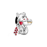 925 Year Series Lucky Cat And Calf Charm Set