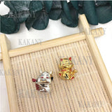925 Year Series Lucky Cat And Calf Charm Set