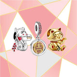925 Year Series Lucky Cat Calf Rotating Charm Set