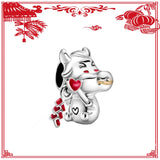 925 Year Series Lucky Cat Calf Rotating Charm Set