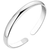 925 Silver Women's Charm Bracelet Smooth Open Mouth Bracelet Gift