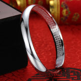 925 Silver Women's Charm Bracelet Smooth Open Mouth Bracelet Gift
